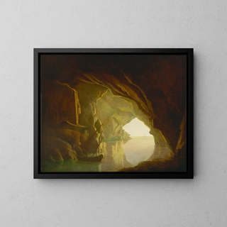 Joseph Wright of Derby - A Grotto in the Gulf of Salerno Sunset.webp