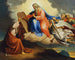 Gott schreibt die zehn Gebote auf zwei Steintafeln an Moses am Berg Sinai - Joseph von Führich — Ansicht des Kunstwerks