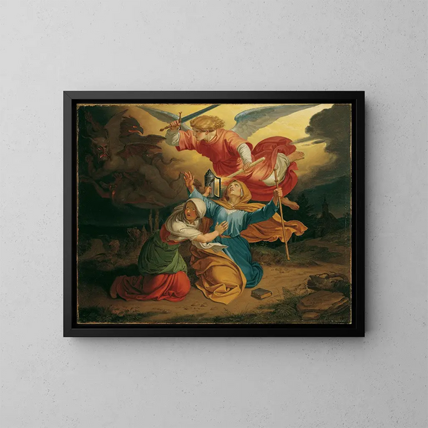 Die Versuchung der heiligen Gudula - Joseph von Führich — gerahmtes Bild an der Wand
