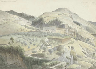 Josephus Augustus Knip - Landschap met klooster bij Subiaco.webp