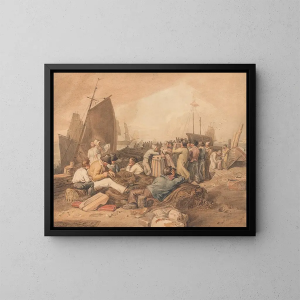 Der Hafen von Dover - Joshua Cristall — gerahmtes Bild an der Wand
