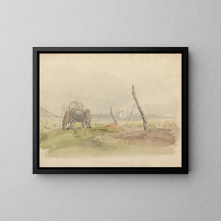 Joshua Cristall - Landscape with Water Cart and Clothesline.webp