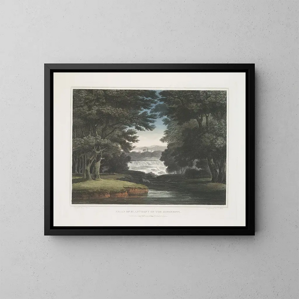 Chutes de Saint-Antoine sur le Mississippi - Joshua Shaw — gerahmtes Bild an der Wand