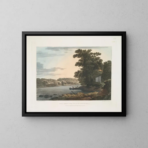 Blick über die Schuylkill-Fälle - Joshua Shaw — gerahmtes Bild an der Wand