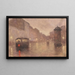 Eine Straße in Budapest bei Regen - József Kerekes — gerahmtes Bild an der Wand