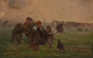 Jozef Chelmonski - Before the storm sketch for the painting Storm.webp