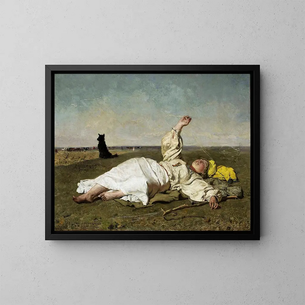 Indianischer Sommer - Józef Chełmoński — gerahmtes Bild an der Wand