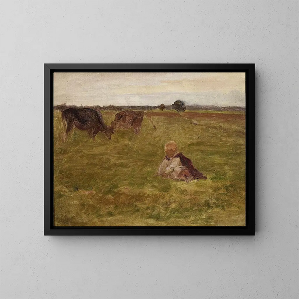 Studie I für Kinderhirten - Józef Chełmoński — gerahmtes Bild an der Wand