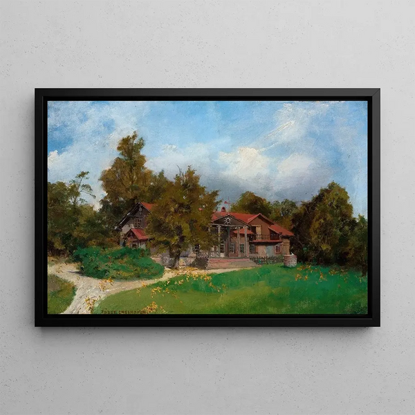 Villa im Garten Kuklwka - Józef Chełmoński — gerahmtes Bild an der Wand