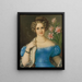Portrait einer jungen Frau in blauem Kleid - Jozef Ginovský — gerahmtes Bild an der Wand