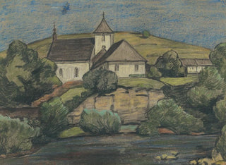 Vue de l'église - Jozef Hanula — Ansicht des Kunstwerks