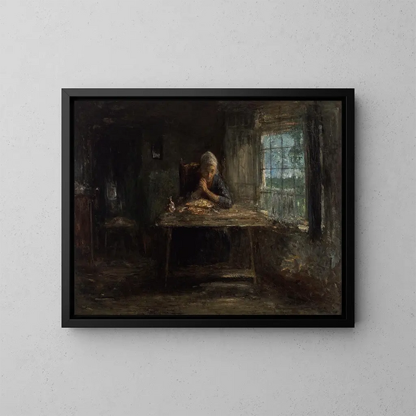 Die Gnade vor den Mahlzeiten - Jozef Israëls — gerahmtes Bild an der Wand
