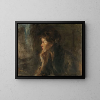 Meditation - Jozef Israëls — gerahmtes Bild an der Wand