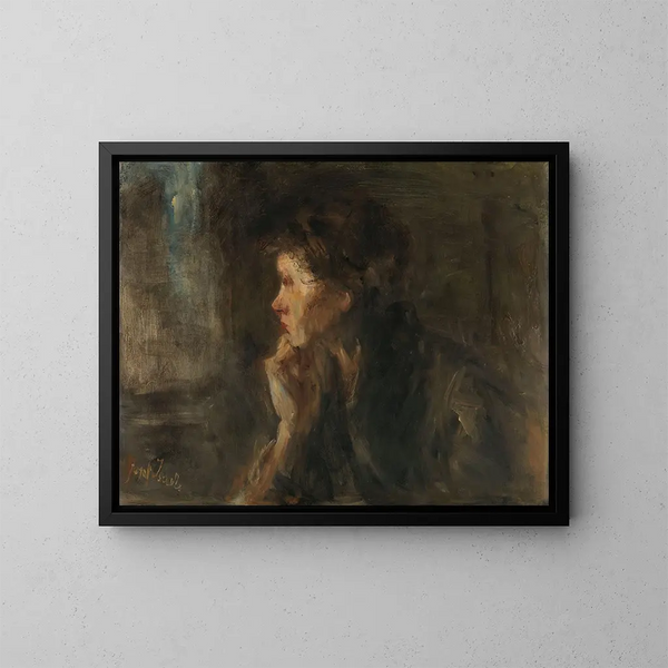 Meditation - Jozef Israëls — gerahmtes Bild an der Wand