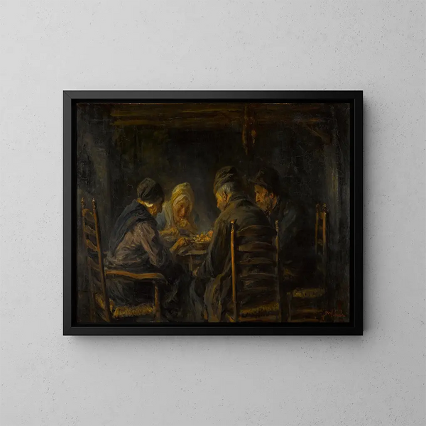 Die Kartoffelesser - Jozef Israëls — gerahmtes Bild an der Wand