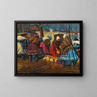 Jozef Teodor Mousson - A Pottery Market In Mihalovce.webp