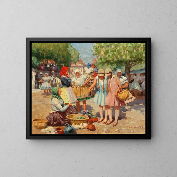 Am Markt - Jozef Teodor Mousson — gerahmtes Bild an der Wand