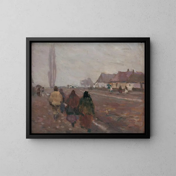 auf der Marktstraße von Michalovice - Jozef Teodor Mousson — gerahmtes Bild an der Wand
