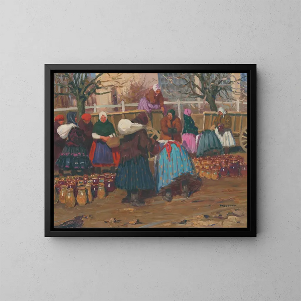 Markt der Töpfe - Jozef Teodor Mousson — gerahmtes Bild an der Wand