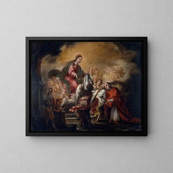 Imposition de la chasuble à saint Ildephonse - Juan de Valdés Leal — gerahmtes Bild an der Wand