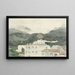 Landhäuser am Fuße der Berge, Hochgebirge in Perspektive La Turbie - Jules-Ferdinand Jacquemart — gerahmtes Bild an der Wand