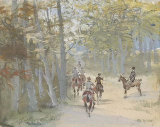 Landschaft mit Reitern im Wald - Jules Baron Finot — Ansicht des Kunstwerks