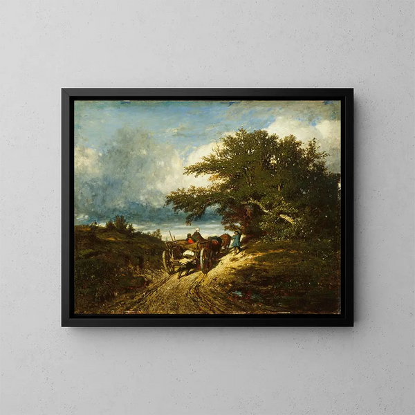 auf der Straße - Jules Dupré — gerahmtes Bild an der Wand