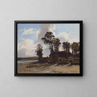 Die Farm des Mündungsufers - Jules Dupré — gerahmtes Bild an der Wand