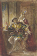 Cavalier sitzend mit Dame stehend dahinter - Jules Lunteschütz — Ansicht des Kunstwerks