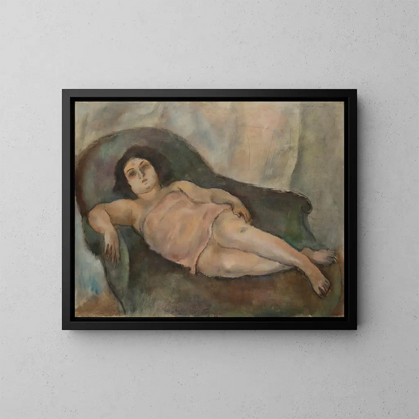 Le Modèle à la chemise rose - Jules Pascin — gerahmtes Bild an der Wand