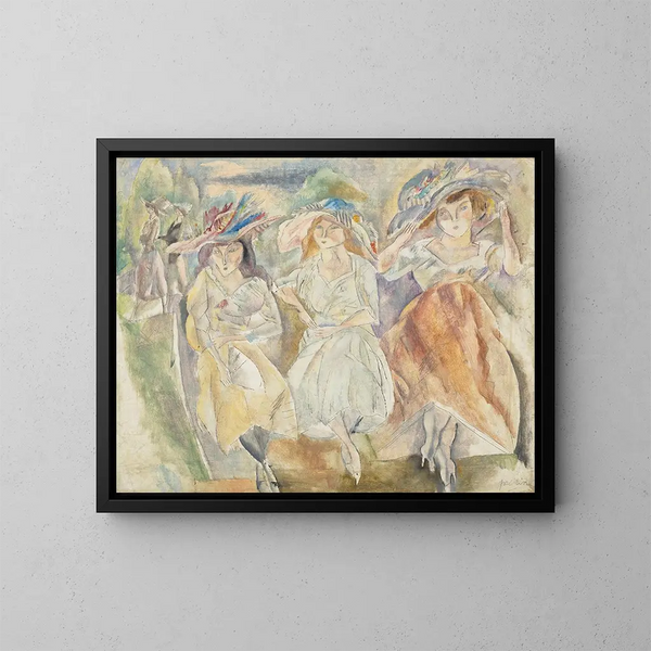 Die großen Hüte - Jules Pascin — gerahmtes Bild an der Wand