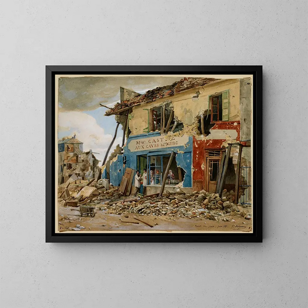 Der Punkt des Tages nach der Niederlage von Versailles im Mai 1871 - Jules Richomme — gerahmtes Bild an der Wand