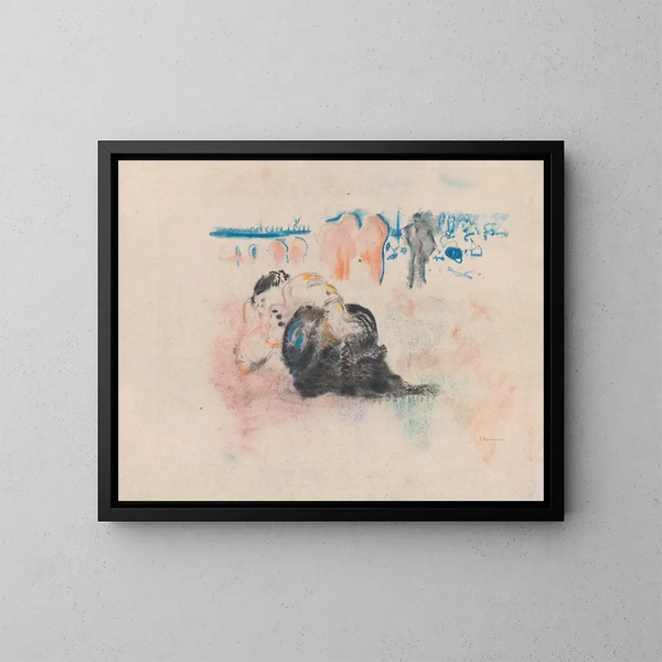 Mann in Schwarz und blauer Horizont - Jules Schmalzigaug — gerahmtes Bild an der Wand