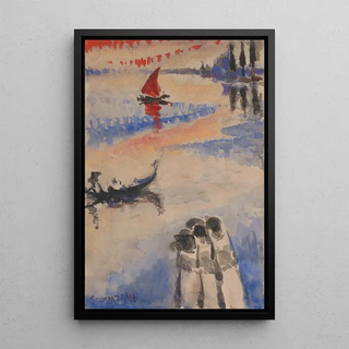 Jules Schmalzigaug - Red Sailing Ship and Gondola.webp