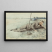 Mann liegend am Strand - Julian Alden Weir — gerahmtes Bild an der Wand