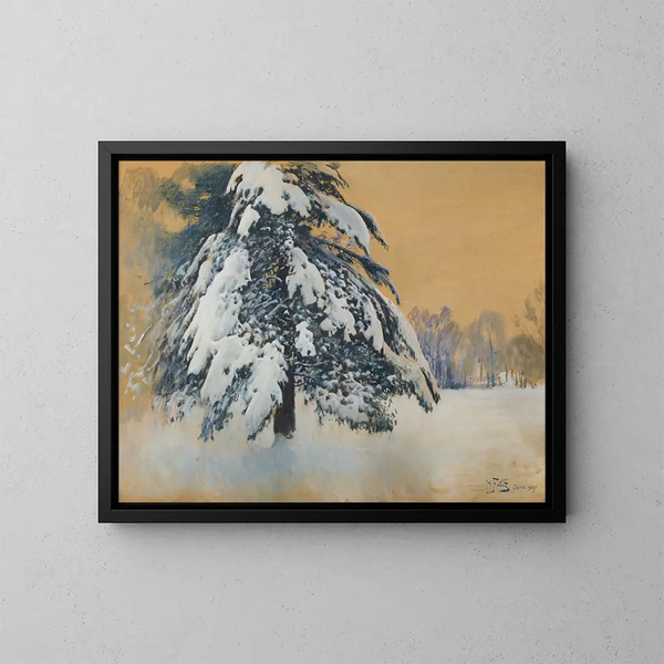 Schneehut - Julian Fałat — gerahmtes Bild an der Wand