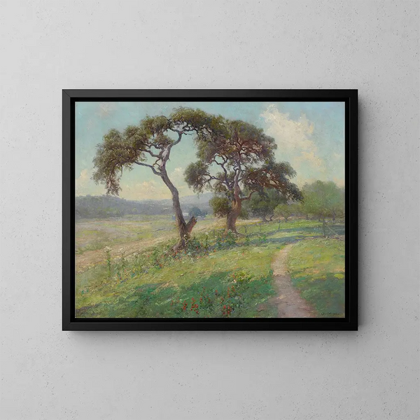 Landschaft des Texas Hill Country ohne Titel - Julian Onderdonk — gerahmtes Bild an der Wand