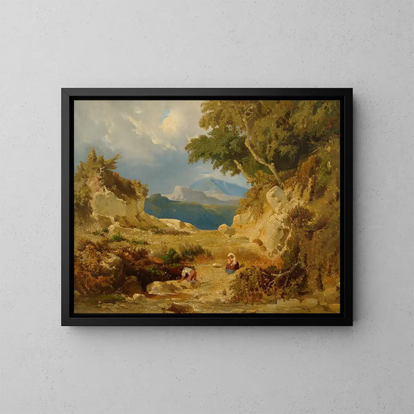 Italienisches Landschaftsgemälde - Julie Wilhelmine Hagen-Schwarz — gerahmtes Bild an der Wand