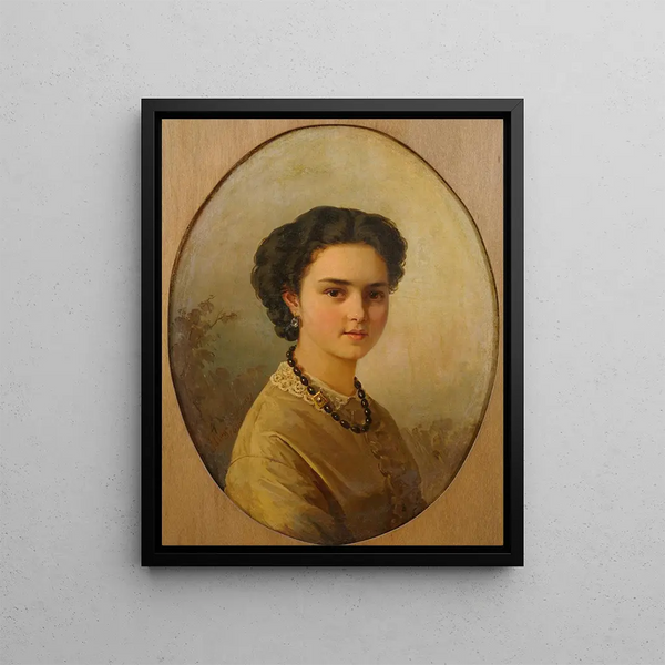 Portrait einer Dame - Julie Wilhelmine Hagen-Schwarz — gerahmtes Bild an der Wand