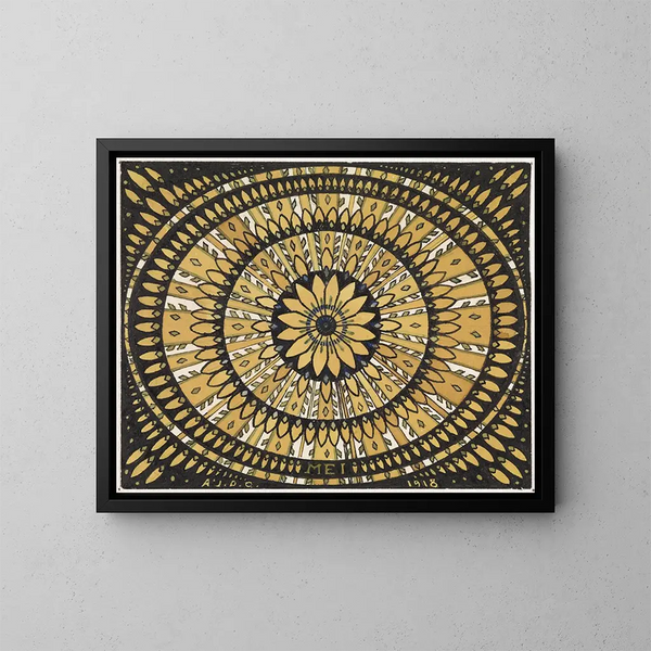 Der Monat Mai Rosette mit stilisierten Blättern - Julie de Graag — gerahmtes Bild an der Wand