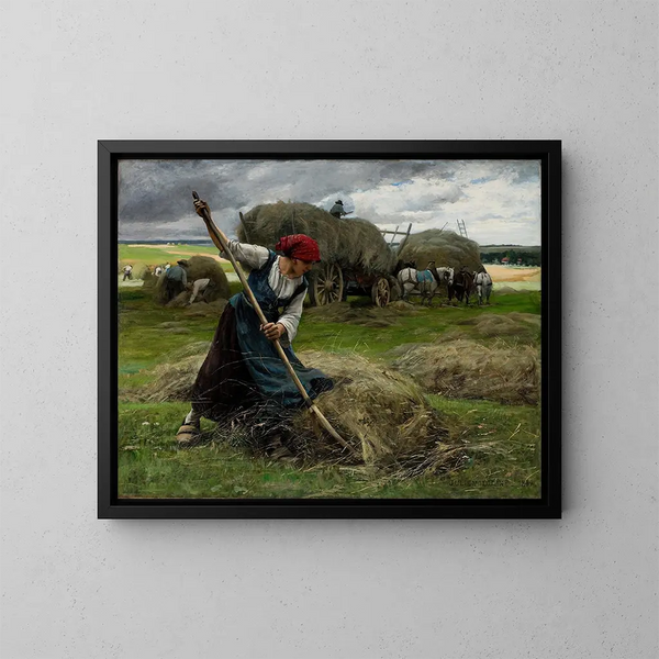 Szenen des Dreschens - Julien Dupré — gerahmtes Bild an der Wand