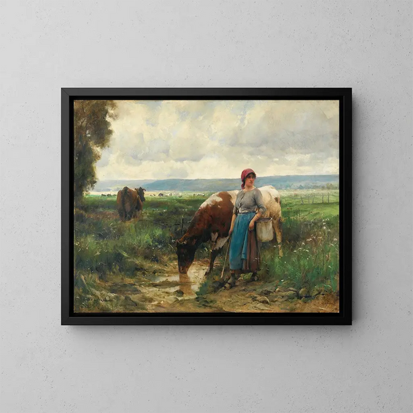 Die Kuhwärterin - Julien Dupré — gerahmtes Bild an der Wand