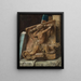 Trompe-l'œil einer Bibliothek mit einem Relief aus Terrakotta - Julien Léopold Boilly — gerahmtes Bild an der Wand