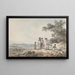 Ansicht von London mit St. Paul im Hintergrund, eine Familie macht Pause auf einem Weg - Julius Caesar Ibbetson — gerahmtes Bild an der Wand
