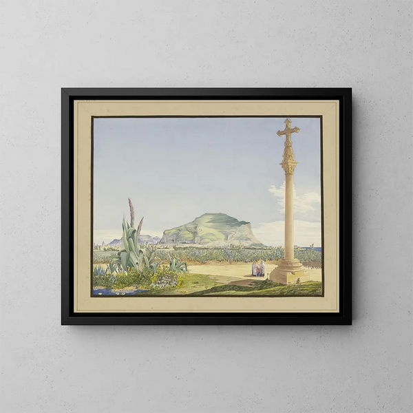 Landschaft Sizilien mit dem Berg Pellegrino - Julius Eugen Ruhl — gerahmtes Bild an der Wand