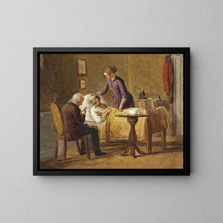 Der verwundete Soldat - Julius Friedländer — gerahmtes Bild an der Wand