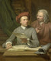 Selbstporträt Stehend neben dem Künstler befindet sich sein Vater und Lehrer Jan Maurits Quinkhard 1688-1772 - Julius Henricus Quinkhard — Ansicht des Kunstwerks
