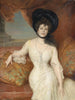 Portrait einer Dame vor einem roten Samtvorhang - Julius Kraut — Ansicht des Kunstwerks