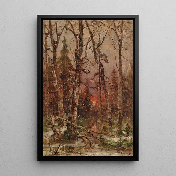 Julius Sergius Klever - Winterlandschaft bei untergehender Sonne.webp