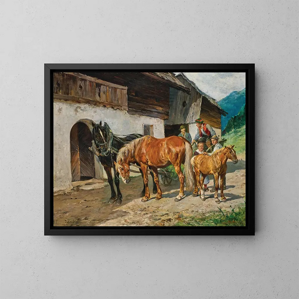 Attelage lungauer - Julius von Blaas — gerahmtes Bild an der Wand